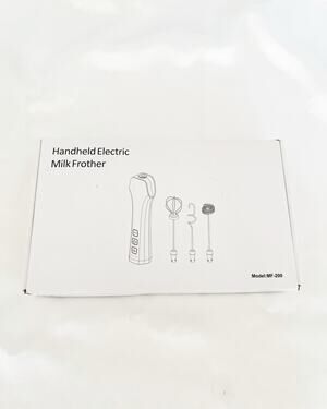 Milk Frother Handheld Electric Ergonomic Handle 3 Stainless Steel Attachments